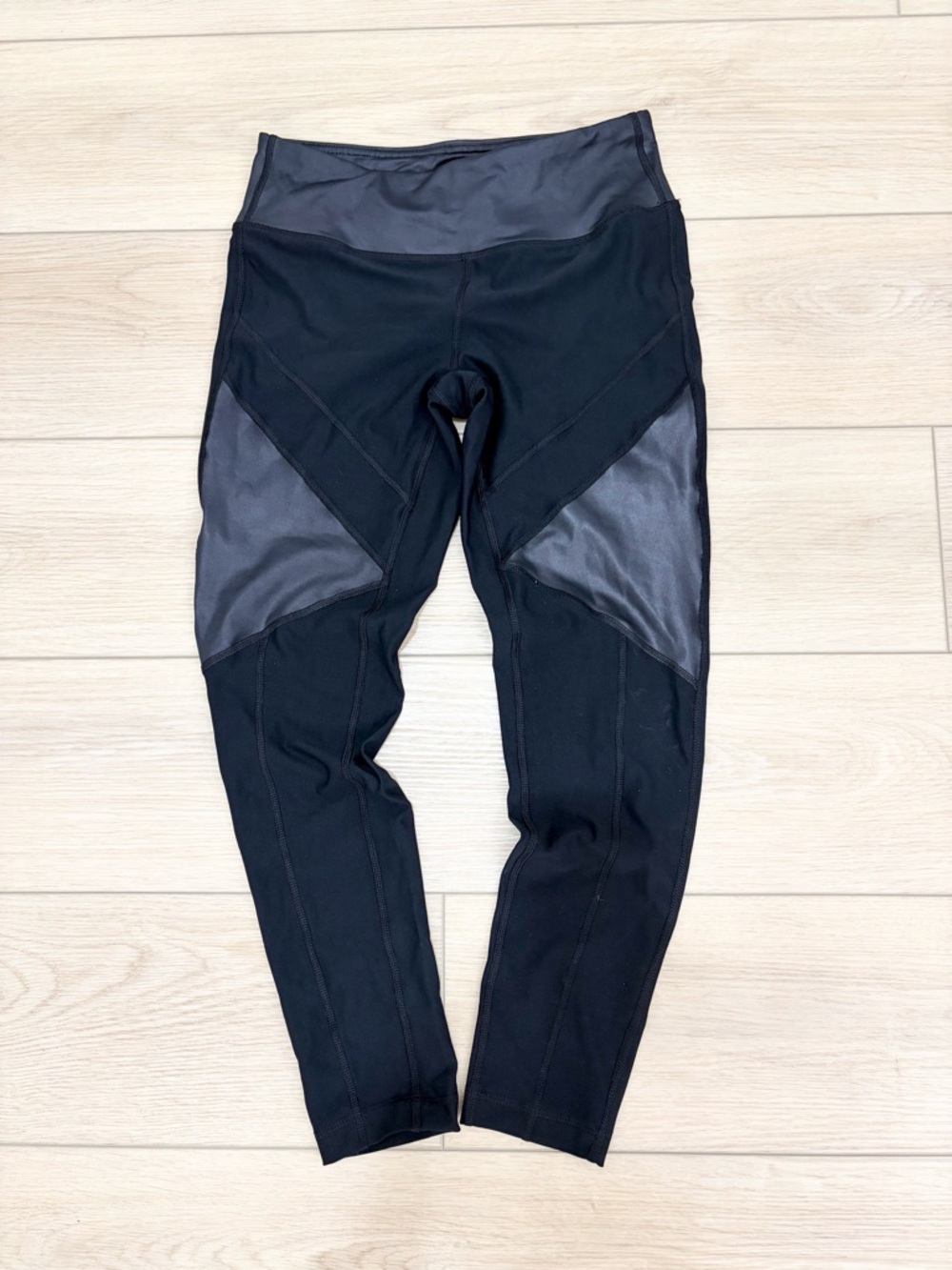 90 Degree Reflex Yoga Activewear Workout Black High-Waist Leggings Leather